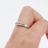 14k White Gold Channel Set Diamond Wedding Band