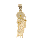 14k Yellow Gold St. Jude/San Judas Pendant with Cubic Zirconia