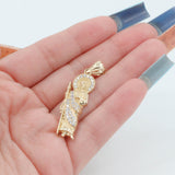 14k Yellow Gold St. Jude/San Judas Pendant with Cubic Zirconia