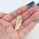 14k Yellow Gold St. Jude/San Judas Pendant with Cubic Zirconia