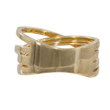 14k Yellow Gold Quad-row Diamond Openwork Cocktail Ring