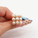 14k Yellow Gold Grid Pearl Cocktail Ring