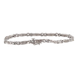 10k White Gold Diamond Cross Link Tennis Bracelet