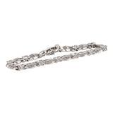 10k White Gold Diamond Cross Link Tennis Bracelet