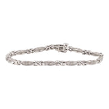 10k White Gold Diamond Cross Link Tennis Bracelet