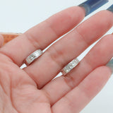 Ladies 14k White Gold Princess Cut Diamond Huggie Earrings