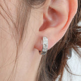 Ladies 14k White Gold Princess Cut Diamond Huggie Earrings