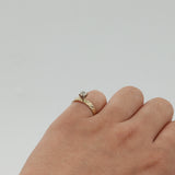 Ladies 14k Yellow Gold Diamond Cut Illusion Set Ring