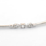 Ladies Vintage Classic Estate 14K White Gold Cubic Zirconia Bracelet