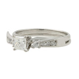 14K White Gold Princess-Cut Diamond Bridal Wedding Ring Set