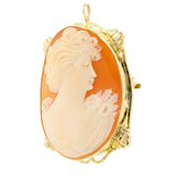 10k Yellow Gold Cameo Vintage Pendant/Brooch Pin