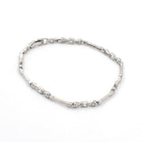 Ladies Vintage Classic Estate 14K White Gold Cubic Zirconia Bracelet