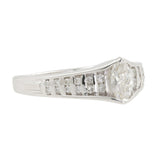 14K White Gold Marquise-Cut & Round Diamond Band Ring