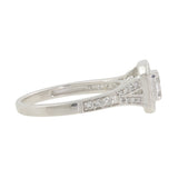 Ladies 10K White Gold Diamond Halo Cushion-Shaped Engagement Ring & Wedding Band