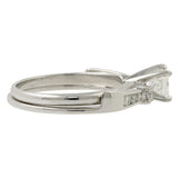 14K White Gold Princess-Cut Diamond Bridal Wedding Ring Set