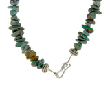 Vintage Turquoise Trillion Lot Cabochon Necklace Sterling Silver Round Pendant