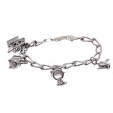 Sterling Silver 925 Charm Link Bracelet 7" length