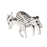 925 Sterling Silver Donkey Mule Pin Brooch - 25mm