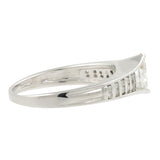 14K White Gold Marquise-Cut & Round Diamond Band Ring