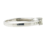 14K White Gold Princess Cut Diamond Three-Stone Engagement Ring