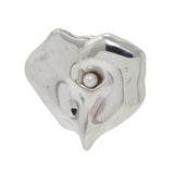 925 Sterling Silver Rose Flower Creamrose Pearl Pin Brooch
