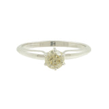 14K White Gold Round Diamond Solitaire Ring
