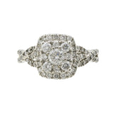 Anillo de diamantes de oro blanco de 14 k Vintage Estate