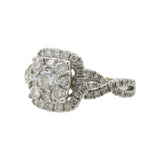 Anillo de diamantes de oro blanco de 14 k Vintage Estate