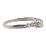 14k White Gold 5 Diamonds Engagement Ring
