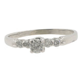 14k White Gold 5 Diamonds Engagement Ring