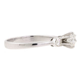 14k White Gold Three Stones Diamond Cluster Engagement Anniversary Ring