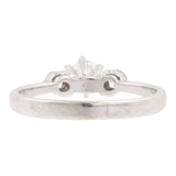 14k White Gold Three Stones Diamond Cluster Engagement Anniversary Ring