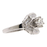 14k White Gold Diamond Cluster Engagement Ring
