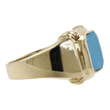 Anillo Vintage Estate de oro de 14 k con incrustaciones de piedra azul