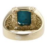 Anillo Vintage Estate de oro de 14 k con incrustaciones de piedra azul
