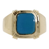 Anillo Vintage Estate de oro de 14 k con incrustaciones de piedra azul