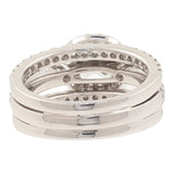 14k White Gold Radiant Diamond Triple Band Engagement Ring