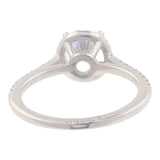 14k White Gold Zirconia and Diamond Engagement Ring