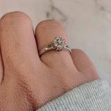 14K White Gold Diamond Rosita Cluster Flower Engagement Ring