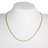 Collar de cadena con eslabones de clip trenzado de oro amarillo macizo de 14 k