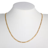 14K Solid Gold Dainty Figaro Chain Necklace