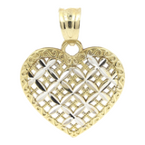 Ladies 14k Two-Tone Gold Heart Pendant/ Real Gold Pendant/ Solid Gold Heart Pendant Charm