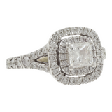Ladies 10k White Gold Princess Cut Diamond Engagement Ring