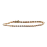 Ladies 14k Yellow Gold Cubic Zirconia Tennis Bracelet/ Real Gold Bracelet/ 14k Tennis Bracelet