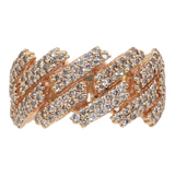 Estate 14k Yellow Gold Diamond Cuban Link Rink