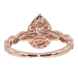 Ladies 10k Rose Gold Pear Diamond Ring