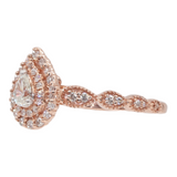 Ladies 10k Rose Gold Pear Diamond Ring