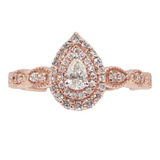 Ladies 10k Rose Gold Pear Diamond Ring