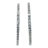 Ladies 14k White Gold Diamond Hoop Earrings