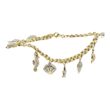 14k Yellow Gold Diamond 8” Marine Charm Bracelet